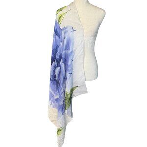 Echo women's off white floral scarf wrap 35x34